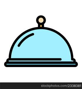 Restaurant tray icon. Outline restaurant tray vector icon color flat isolated. Restaurant tray icon color outline vector
