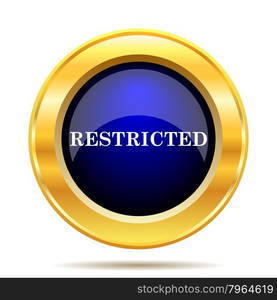 Restricted icon. Internet button on white background.