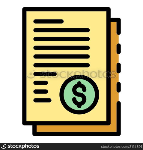 Restructuring money papers icon. Outline restructuring money papers vector icon color flat isolated. Restructuring money papers icon color outline vector