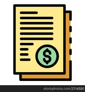 Restructuring money papers icon. Outline restructuring money papers vector icon color flat isolated. Restructuring money papers icon color outline vector