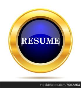 Resume icon. Internet button on white background.