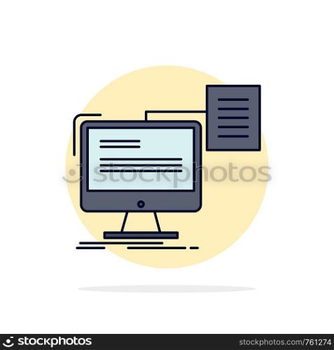 resume, storage, print, cv, document Flat Color Icon Vector