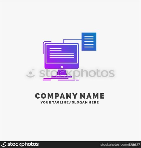 resume, storage, print, cv, document Purple Business Logo Template. Place for Tagline.. Vector EPS10 Abstract Template background
