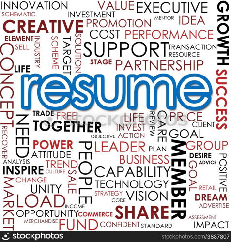 Resume word cloud. Building trust word cloud