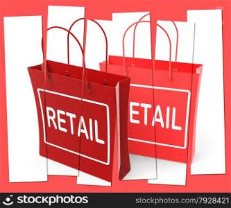 Retail Shopping Bags Showing Commercial Sales and Commerce