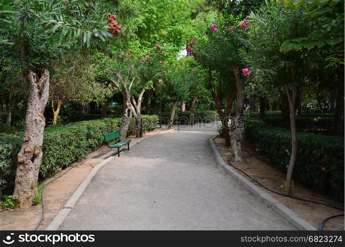 Rethymno city Crete Greece municipal garden landscape