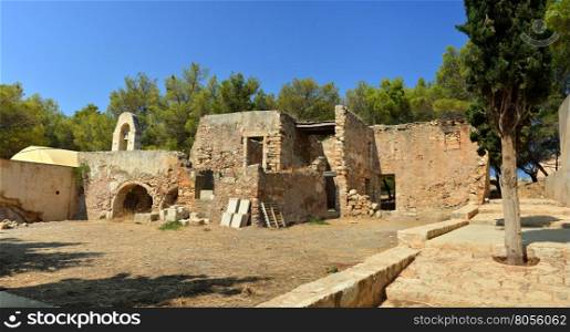 Rethymno city Greece Fortezza fortress chapel ruins landmark architecture