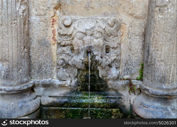 Rethymno city Greece venetian fountain landmark detail