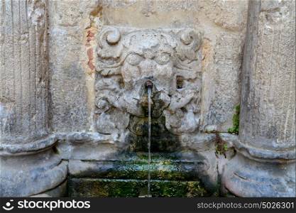 Rethymno city Greece venetian fountain landmark detail