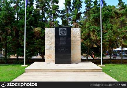 RETHYMNO, GREECE - 08.09.2016: hellenic australian memorial monument landmark