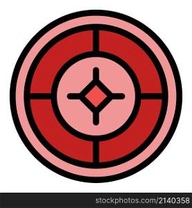 Reticle computer icon. Outline reticle computer vector icon color flat isolated. Reticle computer icon color outline vector