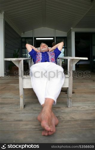 Retired man relaxing