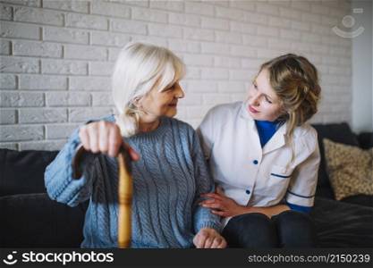 retirement home concept with nurse