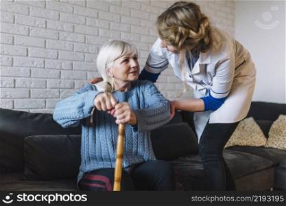 retirement home concept with nurse woman