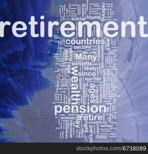 Retirement is bone background concept. Background concept wordcloud illustration of retirement international