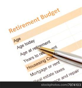 retirement plan document with pen