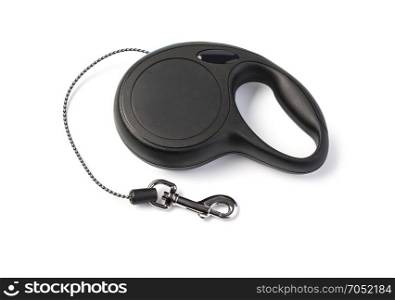 retractable leash for dog isolated on white with clipping path