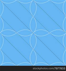 Retro 3D blue diagonal with four foils .Abstract layered pattern. Bright colored background with realistic shadow and thee dimensional effect.