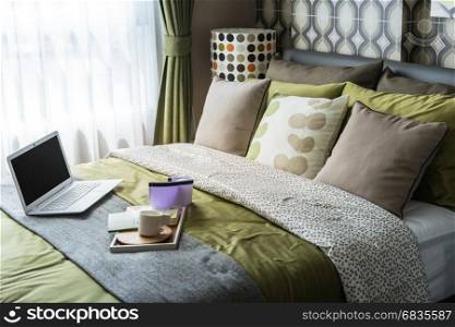 retro bedroom style with polka dot lamp