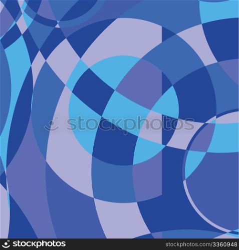 Retro blue circles background