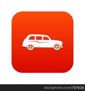 Retro car icon digital red for any design isolated on white vector illustration. Retro car icon digital red