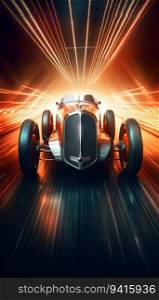 Retro Car Speed Race. Generative ai. High quality illustration. Retro Car Speed Race. Generative ai