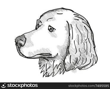 Retro cartoon style drawing of head of a Great Pyrenees, a domestic dog or canine breed on isolated white background done in black and white.. Great Pyrenees Dog Breed Cartoon Retro Drawing