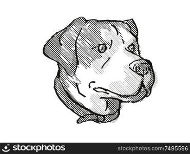 Retro cartoon style drawing of head of a Greater Swiss Mountain Dog, a domestic canine breed on isolated white background done in black and white.. Greater Swiss Mountain Dog Breed Cartoon Retro Drawing