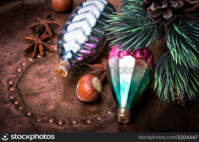 Retro Christmas glass baubles