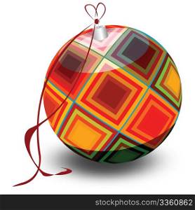 Retro Christmas tree globe, isolated on white background