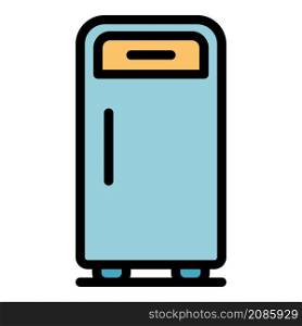 Retro fridge icon. Outline retro fridge vector icon color flat isolated. Retro fridge icon color outline vector