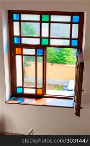 retro glass stained glass color glass simple geometry