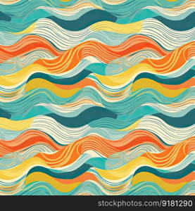 Retro Groovy Burst. Summer and Carnival Backdrop with Vibrant Strokes by generative AI