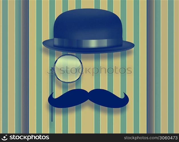 retro hipster design with glasses, hat and monocle