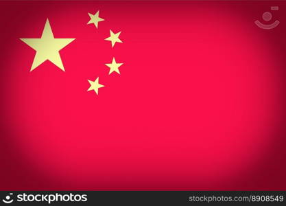 Retro look Flag of China. Vintage looking vignetted Chinese flag of the People Republic of China