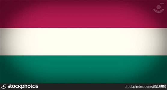 Retro look Hungary flag. Vintage looking vignetted Hungarian flag of Hungary