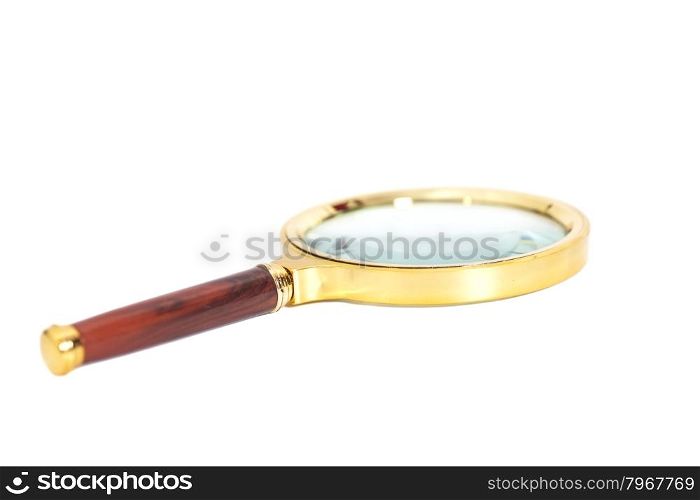 Retro magnifying glass isolated on white background