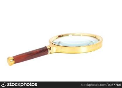 Retro magnifying glass isolated on white background