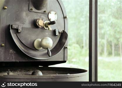 retro old coffee grinder roaster machine for roasting grinding in food factory