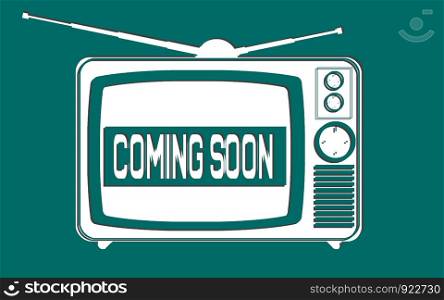 Retro old vintage television with coming soon word, 3D rendering