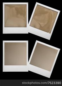 Retro polaroid photo frames isolaten on black background