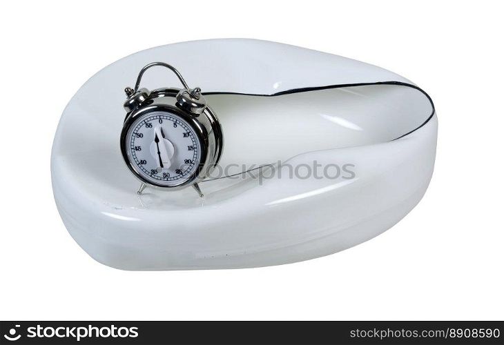 Retro porcelain and metal bed pan and timer - path included