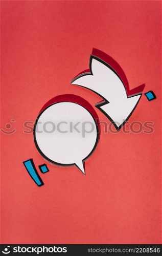 retro style speech bubble with arrow sign bright background