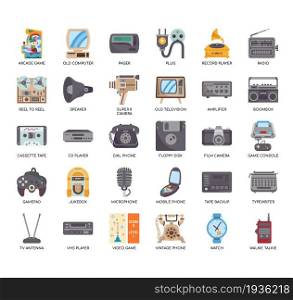 Retro Technology, Thin Line and Pixel Perfect Icons