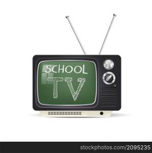 Retro television - distance learning - school tv - education concept