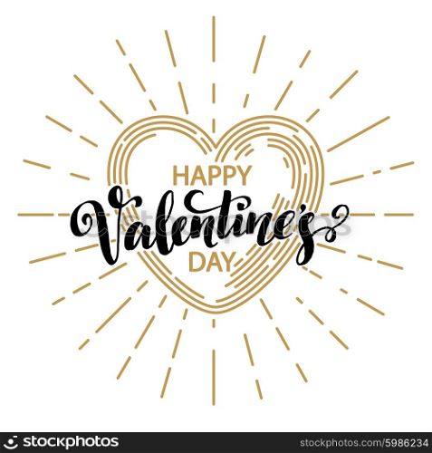 Retro Valentine day card vith line heart icon. Vector illustration. Retro Valentine day card vith line heart icon. Vector illustration EPS10
