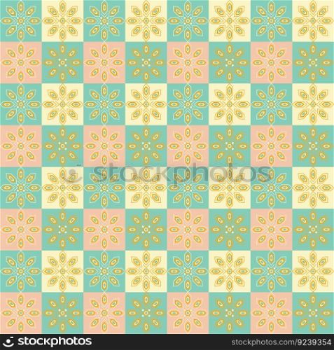 Retro vintage Floral pattern in 70s style. Retro geometrical seamless background. Vector illustration. Retro vintage Floral pattern in 70s style. Vector illustration