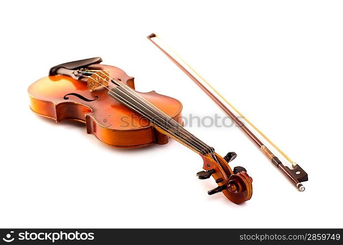 retro violin vintage isolated on white background