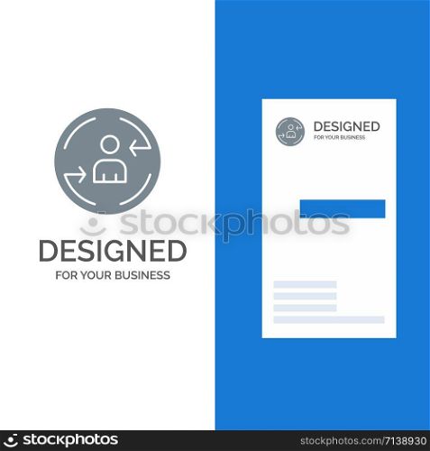 Returning, Visitor, Digital, Marketing Grey Logo Design and Business Card Template