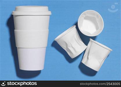 reusable cup with plastic cups